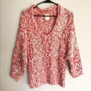 Anthro Geranium Confetti Pink Pullover Sweater